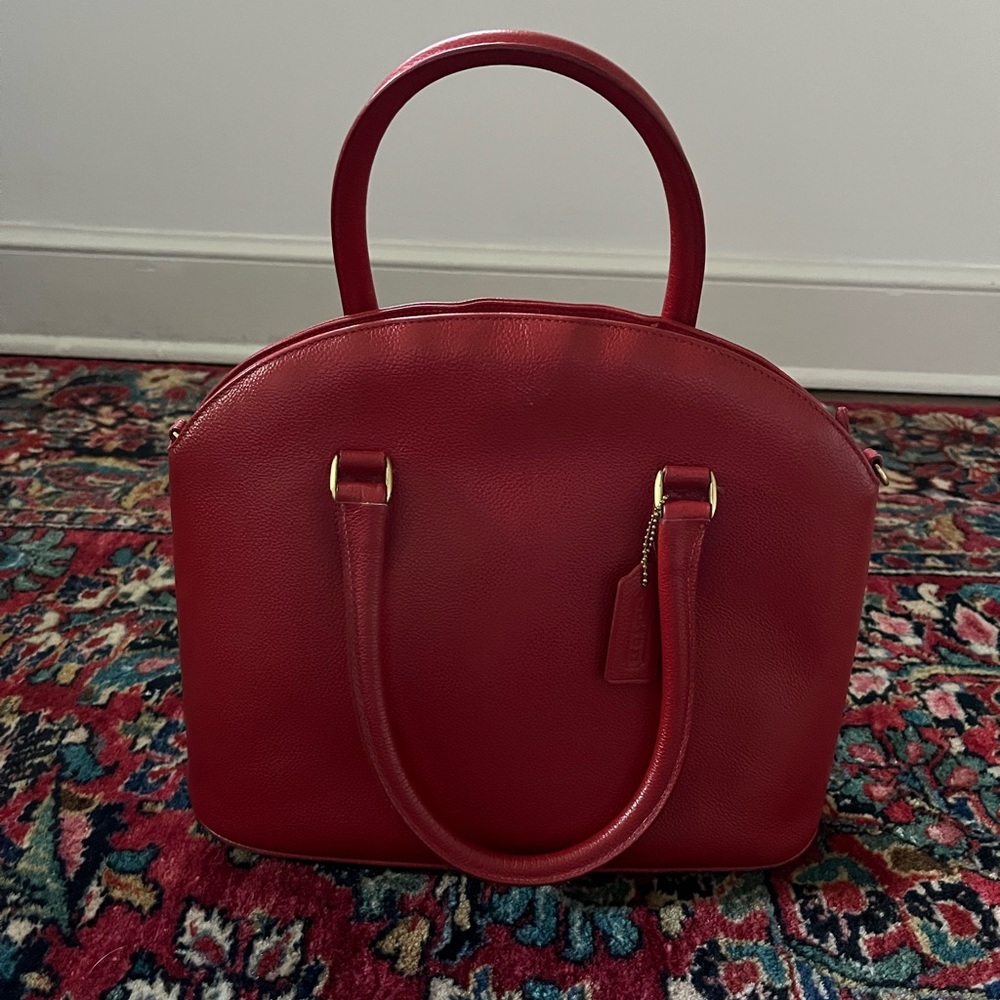 Coach Cherry Red Leather Satchel